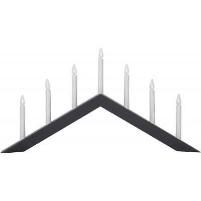Lámpara de sobremesa Forma Angular 69×36 cm. Diseño de candelabro Comedor, dormitorio y vestíbulo. Estilo moderno. PMMA y Madera. Color negro