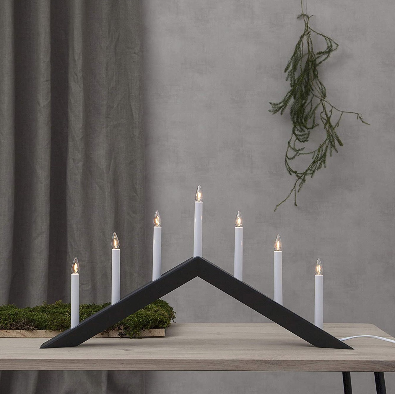 79,95 € Kostenloser Versand | Tischlampe 69×36 cm. Kronleuchter-Design Pmma und holz. Schwarz Farbe