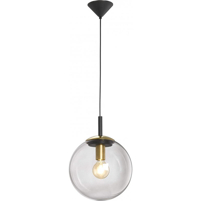 77,95 € Free Shipping | Hanging lamp 40W Spherical Shape Living room, dining room and bedroom. PMMA. Black Color