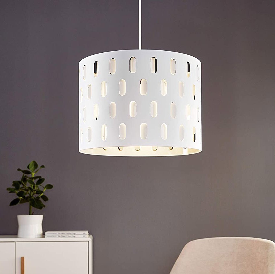 77,95 € Envio grátis | Lâmpada pendurada Eglo Ø 38 cm. Aço e alumínio. Cor branco