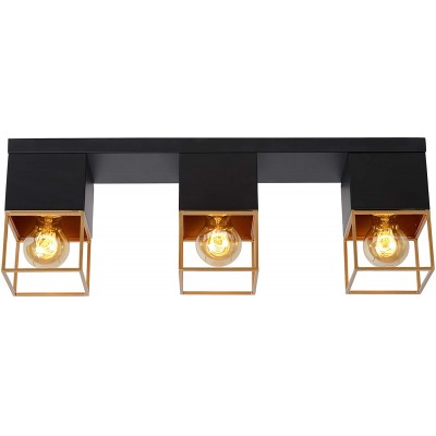 84,95 € Free Shipping | Ceiling lamp 120W 54×18 cm. 3 points of light Metal casting. Black Color