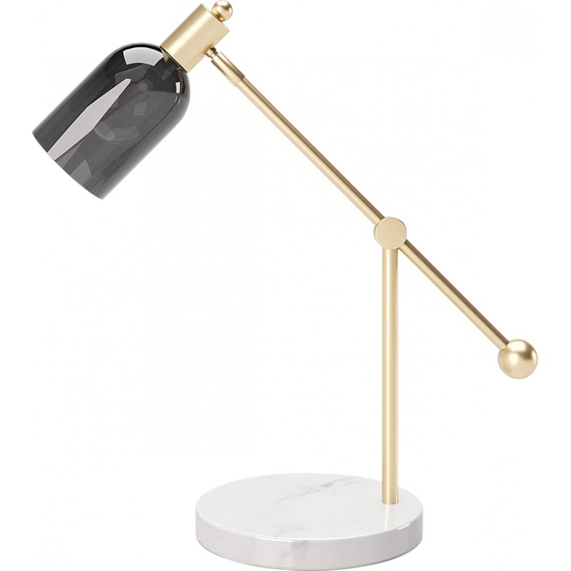 106,95 € Free Shipping | Desk lamp 40W Cylindrical Shape 42×39 cm. Living room, dining room and bedroom. Retro Style. Crystal and Marble. Golden Color