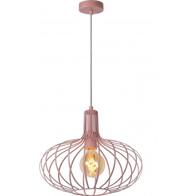 Lampada a sospensione 60W Forma Sferica 75×38 cm. Soggiorno, sala da pranzo e atrio. Stile moderno. Metallo. Colore rosa