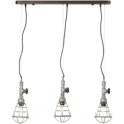 93,95 € Free Shipping | Hanging lamp 60W Extended Shape 134×80 cm. Triple focus Living room, dining room and lobby. Classic Style. Metal casting. Black Color