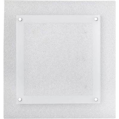 Plafón de interior 18W Forma Cuadrada 44×42 cm. LED Salón, comedor y dormitorio. Estilo moderno. Cristal, Metal y Vidrio. Color blanco