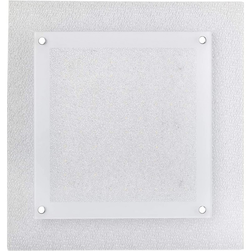 95,95 € 送料無料 | 屋内シーリングライト 18W 平方 形状 44×42 cm. LED リビングルーム, ダイニングルーム そして ベッドルーム. モダン スタイル. 結晶, 金属 そして ガラス. 白い カラー