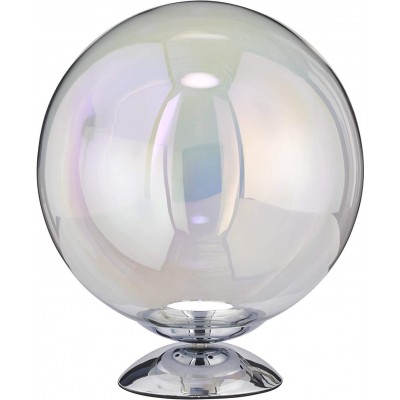 123,95 € Free Shipping | Table lamp 7W Spherical Shape 29×25 cm. Dimmable Living room, dining room and bedroom. Modern Style. Crystal, Metal casting and Glass. Gray Color