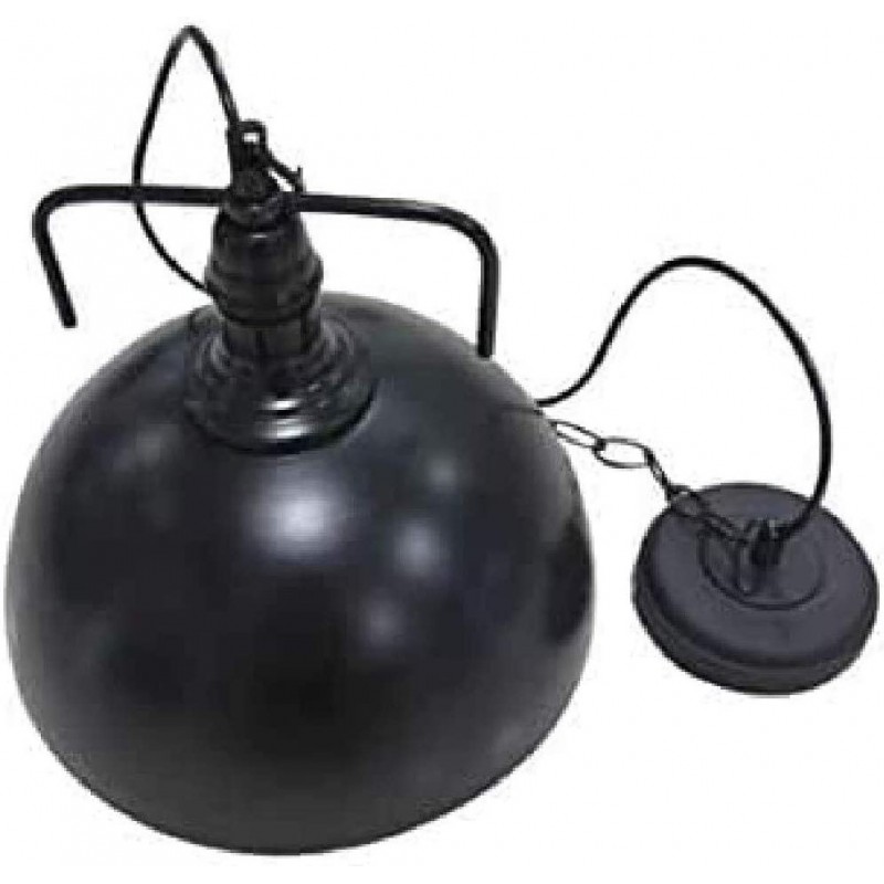 74,95 € Free Shipping | Hanging lamp 3000K Warm light. Spherical Shape 30×30 cm. Dining room, bedroom and lobby. Retro Style. Aluminum and Metal casting. Black Color