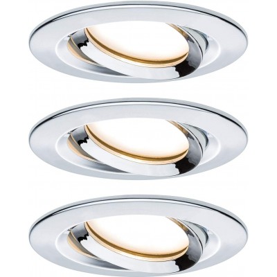 138,95 € Free Shipping | 3 units box Recessed lighting 20W 2700K Very warm light. 9×9 cm. Adjustable LED Aluminum. Plated chrome Color