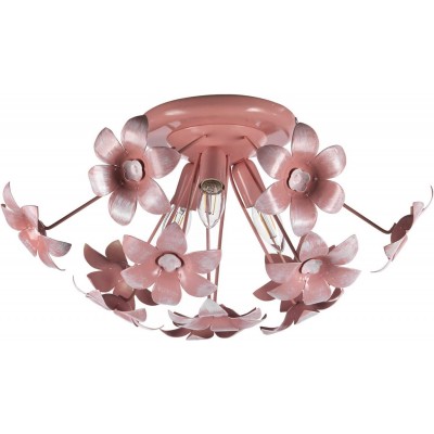 Lampe au plafond 52×51 cm. 3 points de lumière Salle, salle à manger et chambre. Métal. Couleur rose