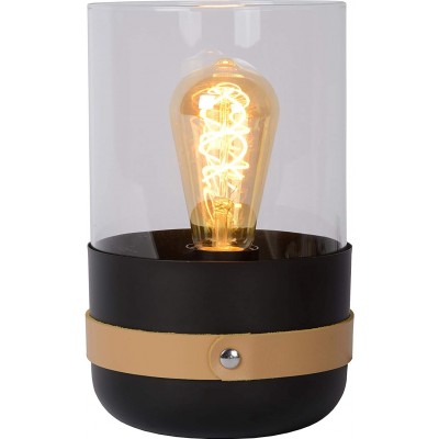 67,95 € Kostenloser Versand | Tischlampe 40W Ø 15 cm. Metall, textil und glas. Schwarz Farbe