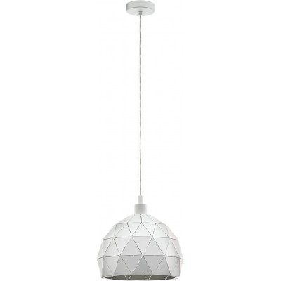 Hanging lamp Eglo 60W Spherical Shape Ø 30 cm. Living room, bedroom and lobby. Steel. White Color