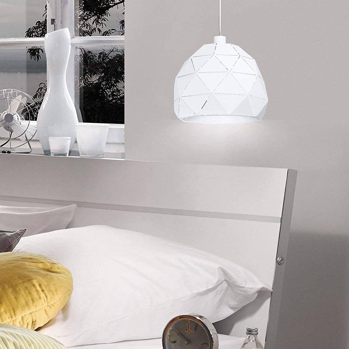 125,95 € Free Shipping | Hanging lamp Eglo 60W Ø 30 cm. Steel. White Color