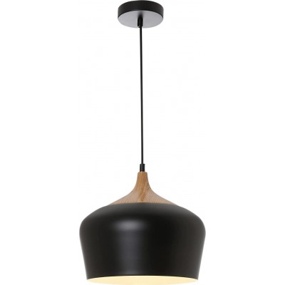 Lampe à suspension 60W Façonner Sphérique Ø 30 cm. Salle, salle à manger et chambre. Style moderne. Métal. Couleur noir