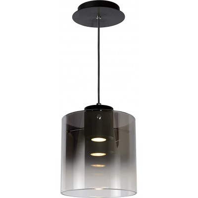 吊灯 5W 圆柱型 形状 150×20 cm. 客厅, 饭厅 和 卧室. 现代的 风格. 铝 和 玻璃. 黑色的 颜色