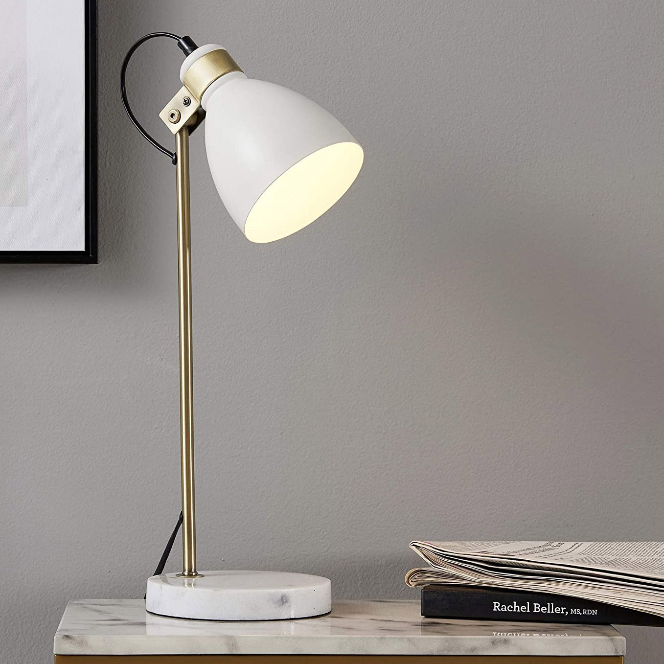 79,95 € Envio grátis | Lampada de escritorio 4W 50×20 cm. Latão. Cor branco