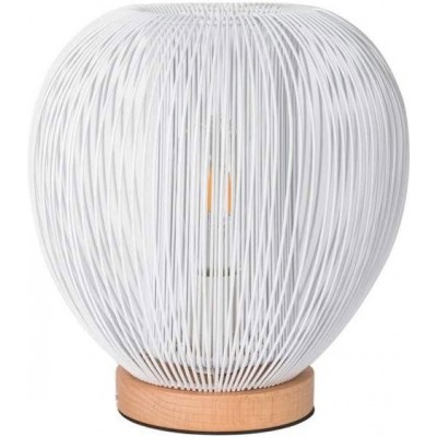 Lámpara de sobremesa 40W Forma Esférica 28×28 cm. Salón, dormitorio y vestíbulo. Metal. Color blanco