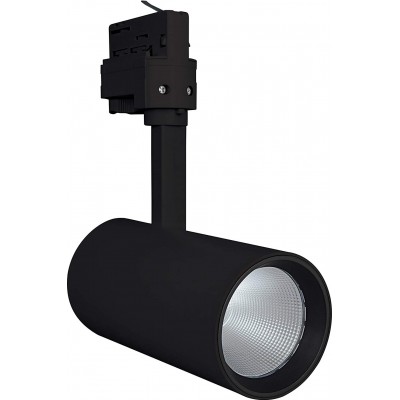 Indoor spotlight 25W Cylindrical Shape 26×8 cm. Adjustable LED. rail-rail system Dining room, bedroom and lobby. Aluminum. Black Color