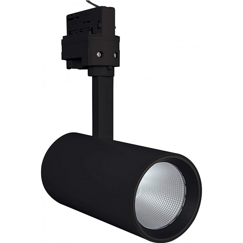 68,95 € Free Shipping | Indoor spotlight 25W Cylindrical Shape 26×8 cm. Adjustable LED. rail-rail system Dining room, bedroom and lobby. Aluminum. Black Color
