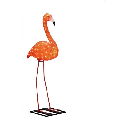 71,95 € Free Shipping | Decorative lighting 110×54 cm. Flamingo shaped design Living room, dining room and bedroom. Acrylic. Orange Color