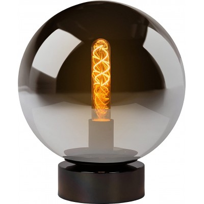 125,95 € Free Shipping | Table lamp 60W Spherical Shape 30×25 cm. Dining room, bedroom and lobby. Modern Style. Crystal. Black Color