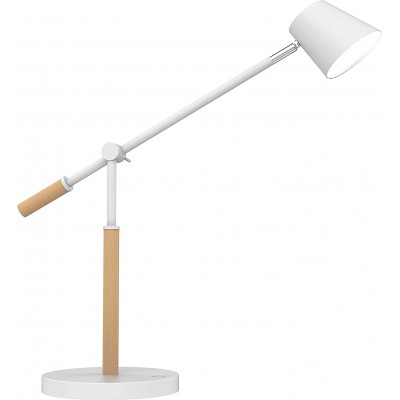 116,95 € Envio grátis | Lampada de escritorio 9W LED articulável Metais e madeira. Cor branco