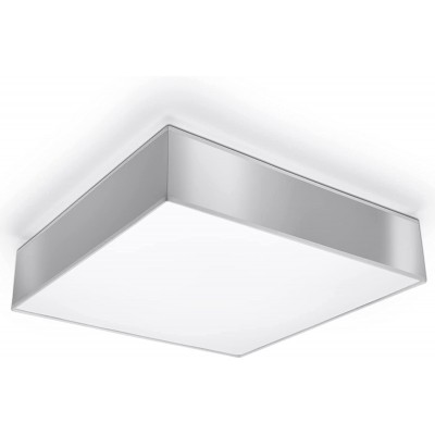 115,95 € Free Shipping | Indoor ceiling light Square Shape 45×45 cm. LED Living room, dining room and bedroom. Modern Style. Polycarbonate. Gray Color