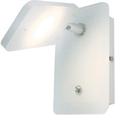 75,95 € Envio grátis | Luz de parede interna Forma Retangular 15×9 cm. LED ajustável Sala de jantar, quarto e salão. Alumínio. Cor branco