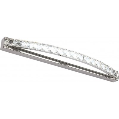 Luz de parede interna 15W 54×10 cm. Cristal e metais. Cor cromado