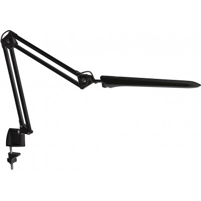 Lampe de bureau 8W Façonner Angulaire 90×63 cm. LED articulée. Fixation de table avec clip Salle, chambre et hall. Aluminium, PMMA et Métal. Couleur noir