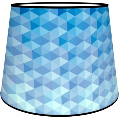 Tela da lâmpada Forma Cônica 45×40 cm. Tulipa Sala de estar, sala de jantar e quarto. Têxtil e Policarbonato. Cor azul