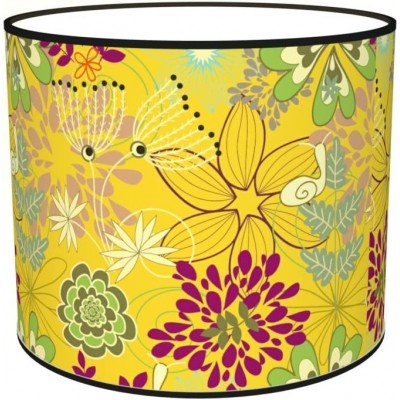 87,95 € Free Shipping | Lamp shade Cylindrical Shape 50×50 cm. Tulip Living room, dining room and bedroom. Textile. Yellow Color