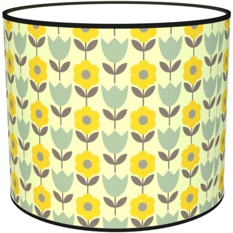 87,95 € Envio grátis | Tela da lâmpada Forma Cilíndrica 50×50 cm. Tulipa Sala de estar, sala de jantar e quarto. Têxtil. Cor amarelo