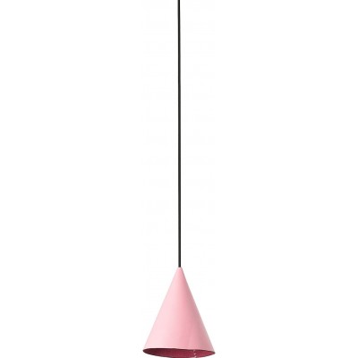 62,95 € Envio grátis | Lâmpada pendurada 5W Forma Cônica 12×10 cm. LED Sala de jantar, quarto e salão. Alumínio. Cor rosa