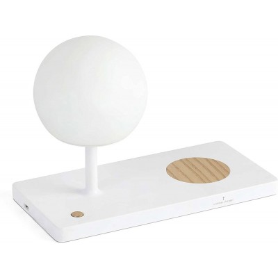 93,95 € Free Shipping | Table lamp 7W Spherical Shape 30×22 cm. LED Dining room, bedroom and lobby. Design Style. Wood. White Color