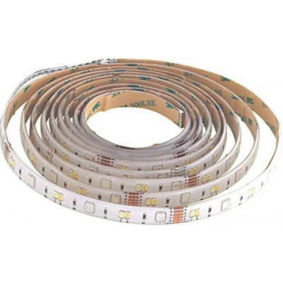 77,95 € Free Shipping | LED strip and hose Eglo 11.4W LED 2700K Very warm light. Extended Shape 300 cm. 3 meters. LED Strip Coil-Reel. Control with Smartphone APP Terrace, garden and public space. PMMA. White Color