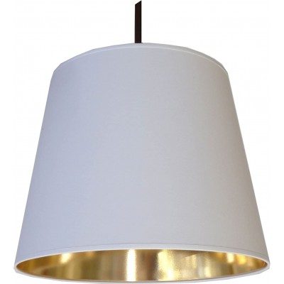 Lampe à suspension Façonner Cylindrique 40×32 cm. Salle à manger, chambre et hall. PMMA et Textile. Couleur blanc