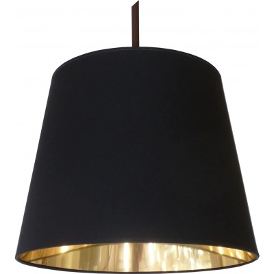 Lámpara colgante Forma Cilíndrica 40×32 cm. Salón, comedor y dormitorio. PMMA y Textil. Color negro