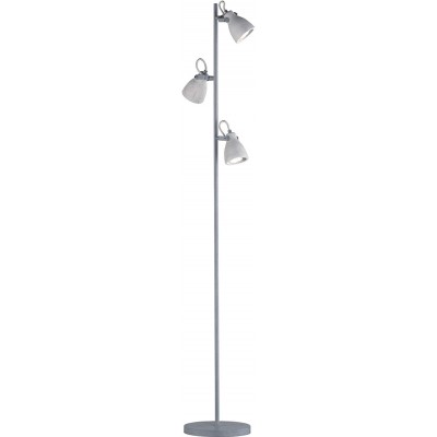 123,95 € Free Shipping | Floor lamp Trio 42W Conical Shape 160×34 cm. Triple adjustable spotlight Dining room, bedroom and lobby. Metal casting and Concrete. Gray Color