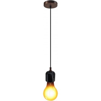 91,95 € Free Shipping | Hanging lamp 25W Spherical Shape 36×11 cm. Living room, dining room and bedroom. Modern Style. Metal casting and Marble. Black Color