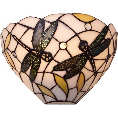 Luz de parede interna 20W 31×19 cm. Desenho de libélula Cristal. Cor castanho
