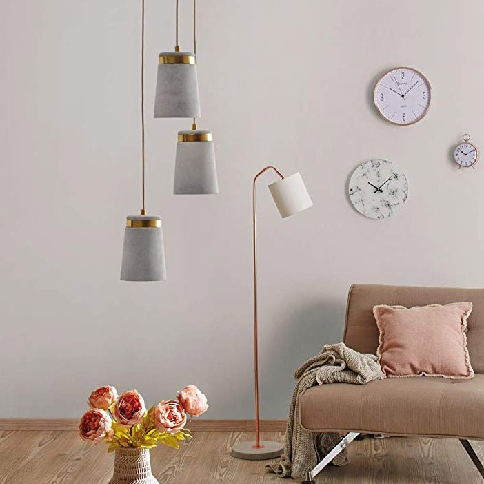 129,95 € Free Shipping | Floor lamp 20W 137×25 cm. Metal casting and concrete. White Color