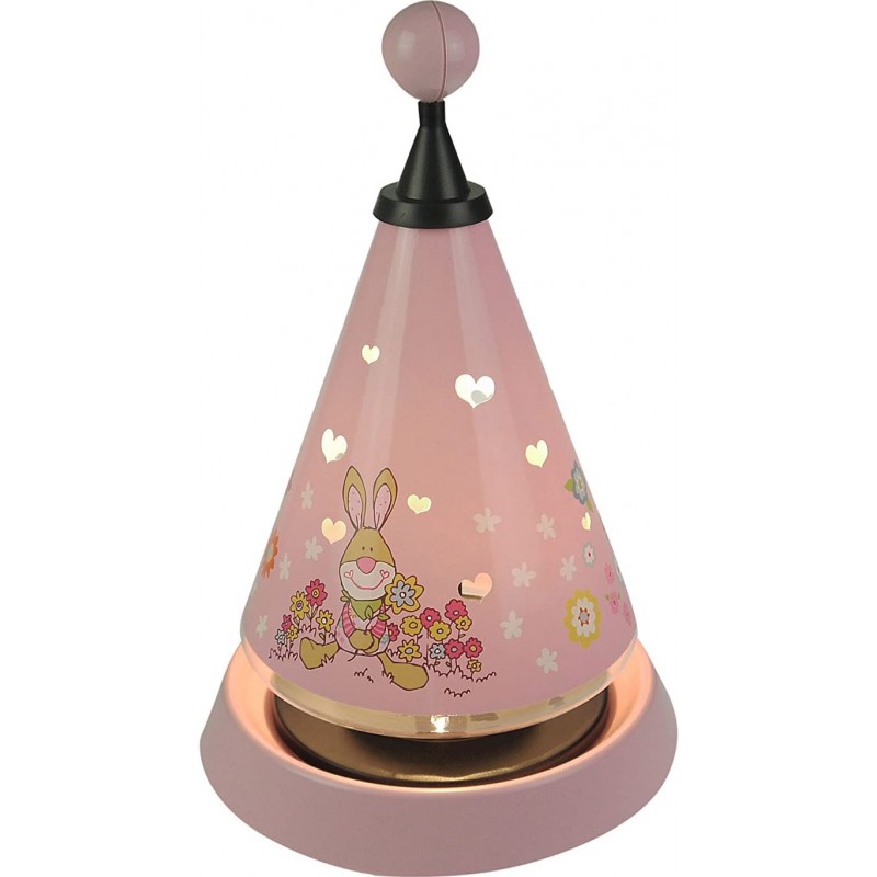 93,95 € Envío gratis | Lámpara infantil 20W Forma Cónica 35×21 cm. Diseño Conejo Bungee Salón, comedor y vestíbulo. PMMA. Color rosa