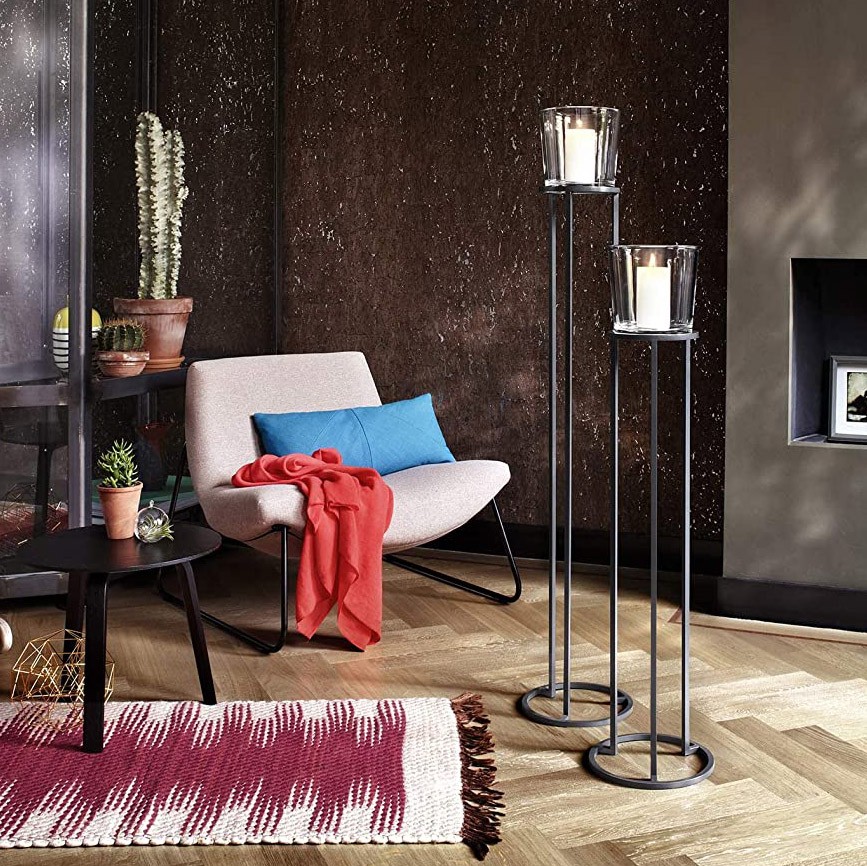 113,95 € Spedizione Gratuita | Apparecchi di illuminazione Ø 26 cm. Porta candele Metallo. Colore nero