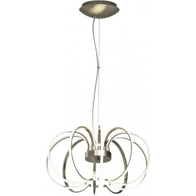 Lámpara colgante 75W Forma Esférica 80×62 cm. LED Salón, dormitorio y vestíbulo. Estilo moderno. Metal Niquelado. Color blanco