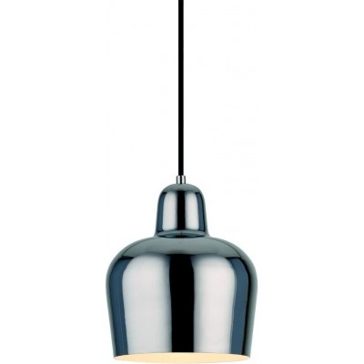 Lampada a sospensione 60W Forma Cilindrica 23×20 cm. Sala da pranzo, camera da letto e atrio. Acciaio. Colore nero