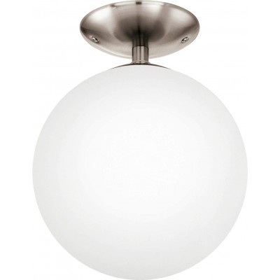 72,95 € Free Shipping | Ceiling lamp Eglo 8W 3000K Warm light. Spherical Shape 32×25 cm. Remote control Living room, dining room and bedroom. Glass. White Color