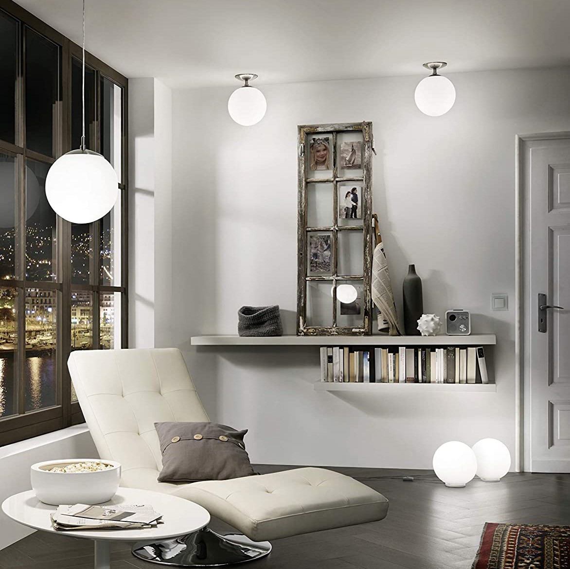 69,95 € Envio grátis | Lâmpada de teto Eglo 8W 3000K Luz quente. 32×25 cm. Controle remoto Vidro. Cor branco