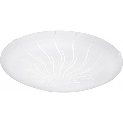 88,95 € Free Shipping | Indoor ceiling light Eglo 12W Round Shape 90×30 cm. Living room, bedroom and lobby. Modern Style. Aluminum. Plated chrome Color