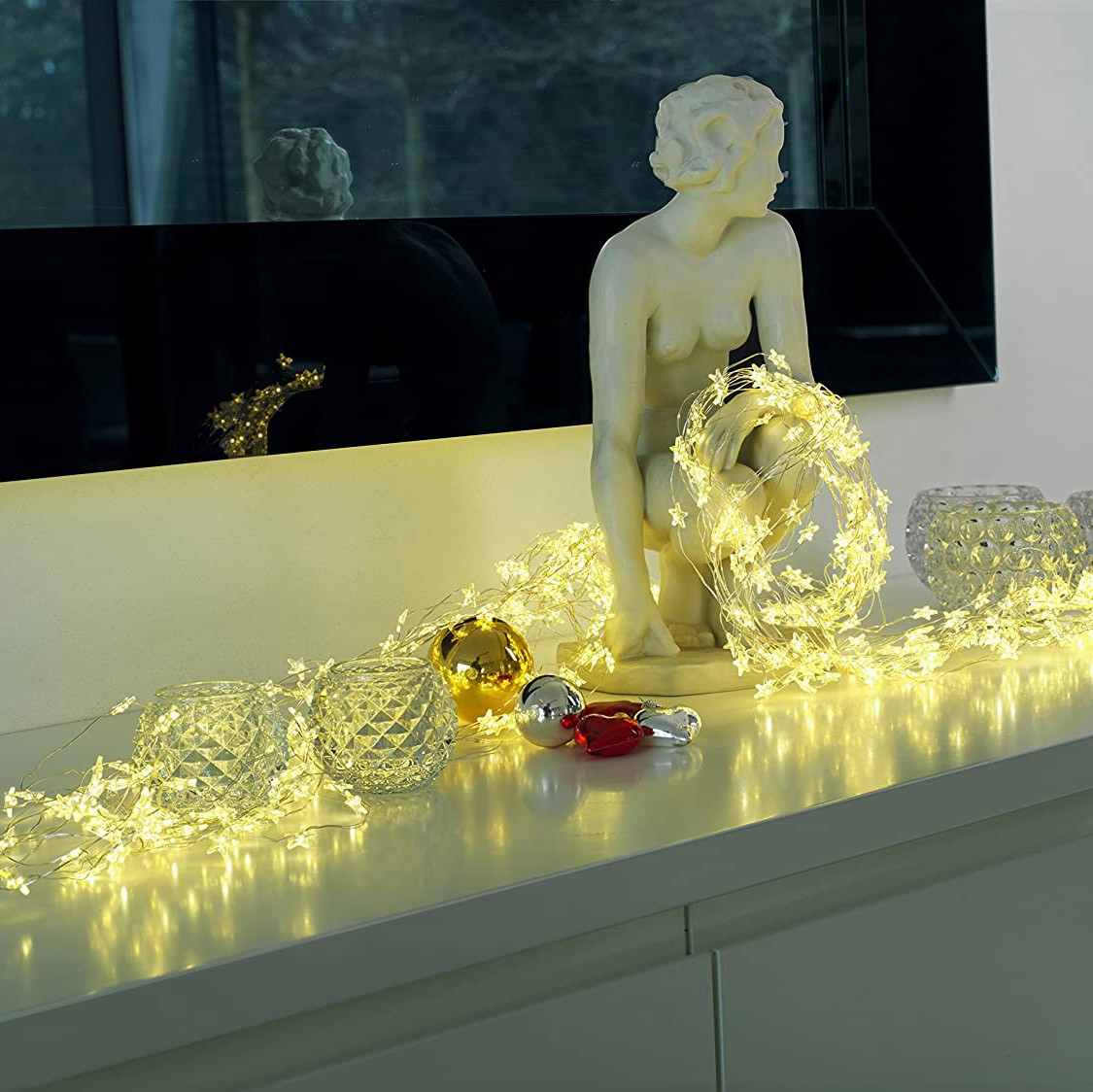 86,95 € Free Shipping | Decorative lighting 5W Led lights. tinsel imitation Pmma. Silver Color